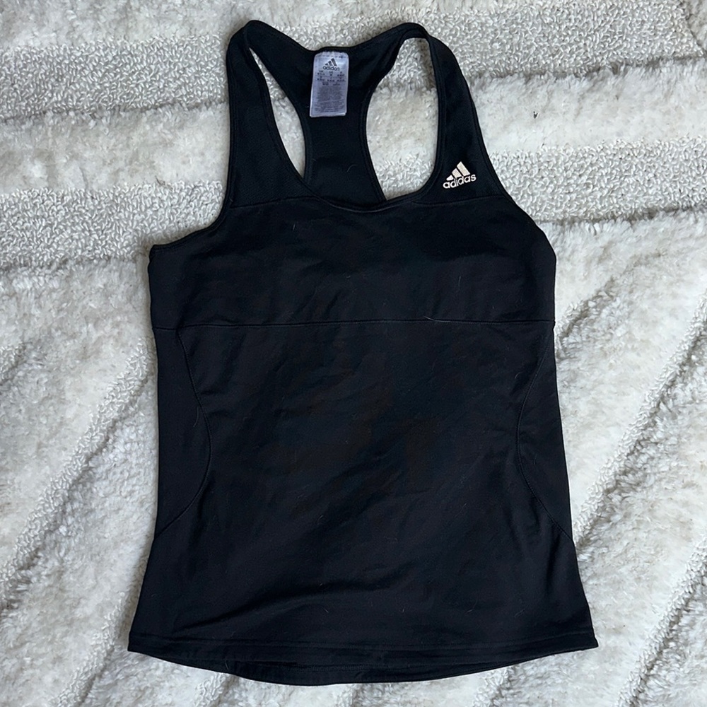 Adidas Black Fitted Sleeveless Tank Top Size M